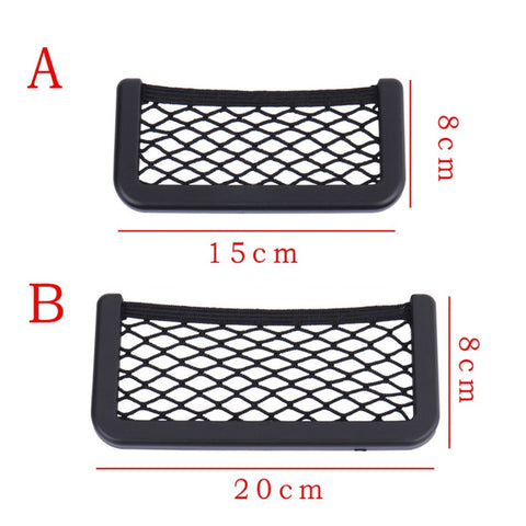 Universal Big 20*8CM black car seat side Net storage bag pocket organizer phone holder adhesive visor box auto accessories