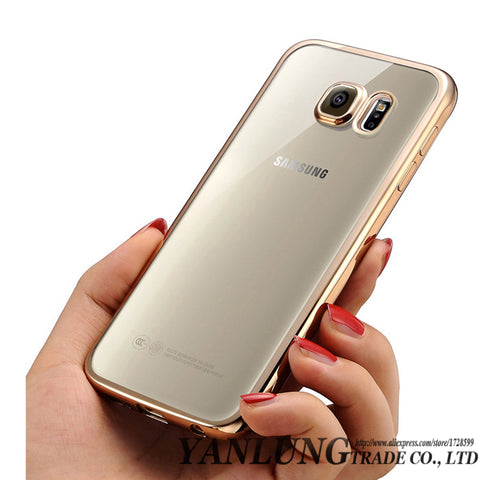 Coque Fundas Plating TPU Case for Samsung Galaxy S6 S7 Edge S8 Plus Note 5 S5 J7 J5 J3 A3 A5 A7 2016 2017 Soft TPU Caso Cover