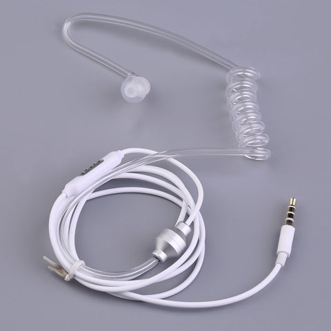 Hot New Single Stereo Secret Service Air Tube 3.5mm Anti Radiation Mobile Phone Headsets Earphone With Air Pipe KY-011