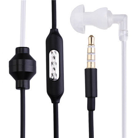 Hot New Single Stereo Secret Service Air Tube 3.5mm Anti Radiation Mobile Phone Headsets Earphone With Air Pipe KY-011