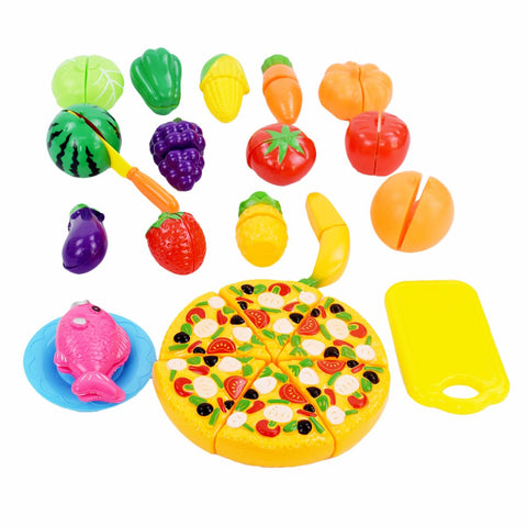 24 Pcs/ Set Plastic Fruit Vegetable Kitchen Cutting Toys Early Development and Education Toy for Baby Kids Children