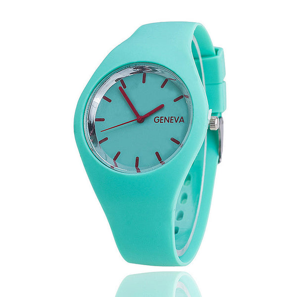 2017 Fashion Color Ultra-thin Fashion Gift Silicone Strap Leisure Watch Geneva Sport Wristwatch Women Jelly Watches