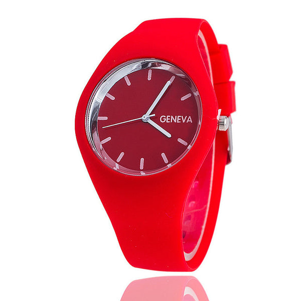 2017 Fashion Color Ultra-thin Fashion Gift Silicone Strap Leisure Watch Geneva Sport Wristwatch Women Jelly Watches