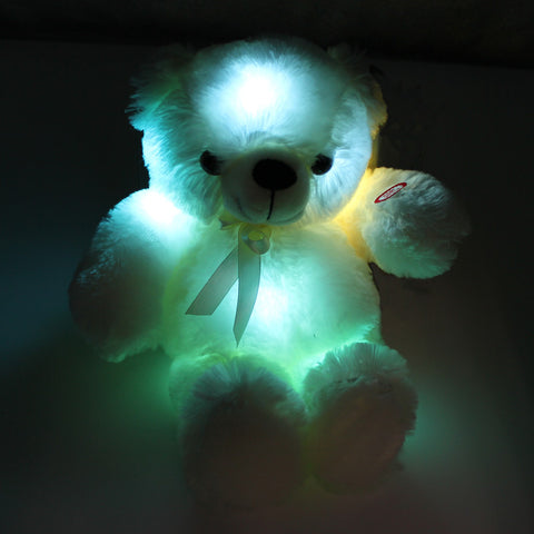 30cm Romantic Colorful Flash Light up LED Teddy Bear Plush Toy Doll Kids Toys Children Christmas Birthday Decoration