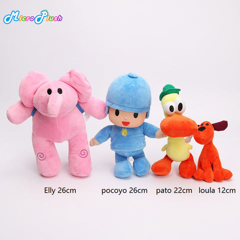 4pcs/lot 12-26cm Full Set POCOYO Cartoon Stuffed Animals & Plush Toys Hobbies Loula & Elly & Pato & POCOYO plush toy