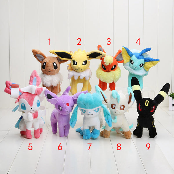 16-23cm Pikachu Eevee Sylveon Espeon Flareon Umbreon Glaceon Jolteon Vaporeon Leafeon Stuffed Doll Soft Plush Toys