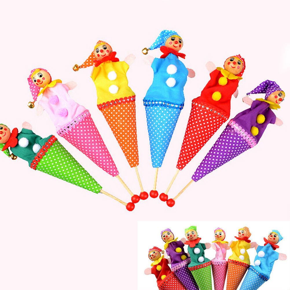 1Pcs Random Style Bell Hide Seek Pop Up Telescopic Baby Kids Educational Toys Hand Puppet telescopic stick doll