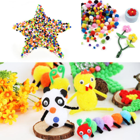 Wholesale 1000 Pcs /lot Assorted 10 mm Mixed Color Soft Fluffy Pom Poms Pompoms Kids DIY Craft