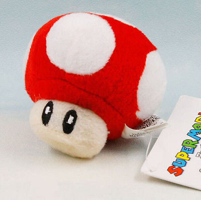 Anime Super Mario Mini Mushroom 6cm Soft Plush Toy Red