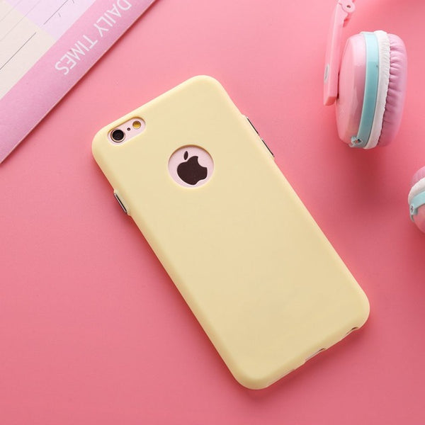 Solid Candy Color Matte Frosted Capa Skin Case for iPhone 6 6S 7 6Plus Plus TPU Silicone Soft Back Cover for iPhone 7 7Plus