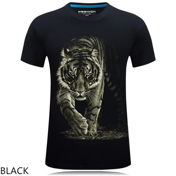 2016 summer Men's brand clothing O-Neck short sleeve animal T-shirt gas monkey/lion 3D Digital Printed T shirt Homme large size