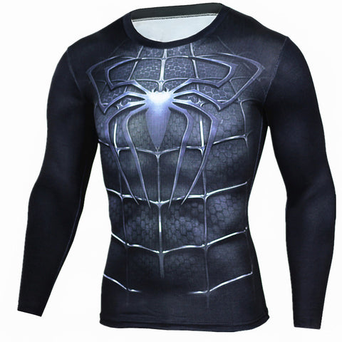 2017 T shirt Compression Shirt Crossfit T-shirt Men Lycra 3D Print Long Sleeve T shirt Fitness Brand Clothing MMA Plus Size