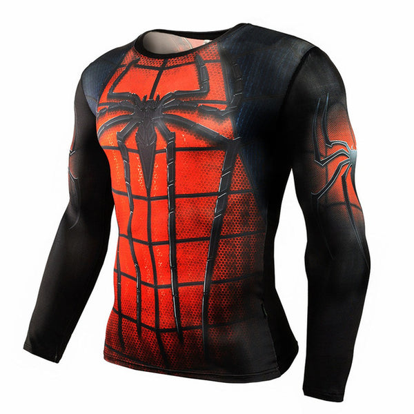 2017 T shirt Compression Shirt Crossfit T-shirt Men Lycra 3D Print Long Sleeve T shirt Fitness Brand Clothing MMA Plus Size