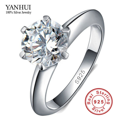 Big Promotion 100% Solid Silver Ring Set 1 Carat Sona CZ Diamant Engagement Ring Real 925 Sterling Silver Rings For Women JZR121
