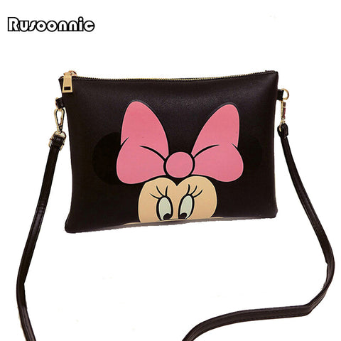 Women Hello Kitty Messenger Bags Minnie Mickey Bag Leather Handbags Clutch Bag Bolsa Feminina mochila Bolsas Female  sac a main