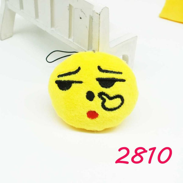 Zoeber Funny emoji cartoon face Anime keychains qq Keyrings Key chains Accessories Soft Round Stuffed Plush smile keychain gift