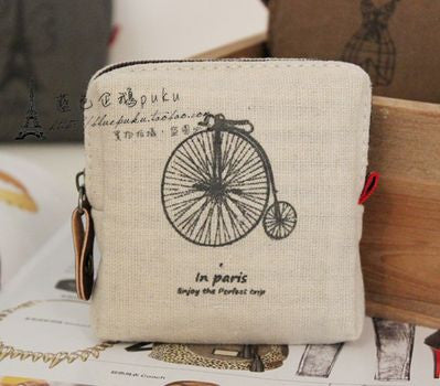 RoseDiary Coin purses,Restoring ancient ways Paris memory canvas coin purses child women change purse,lady zero wallets bag