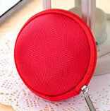 XZHJT Fashion Portable Mini Round Silicone Coin Purse Bag For Earphone SD Cards Cable Cord Wire Storage Key Wallet 8x5cm