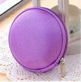 XZHJT Fashion Portable Mini Round Silicone Coin Purse Bag For Earphone SD Cards Cable Cord Wire Storage Key Wallet 8x5cm