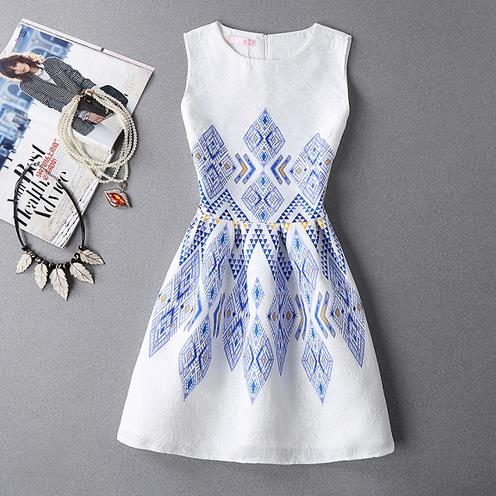 New A-Line dress for Women teenagers butterfly print sleeveless Ladies princess party dress 12 - 20 years 2017 Women's dress