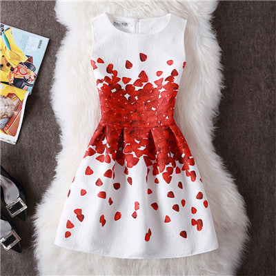 New A-Line dress for Women teenagers butterfly print sleeveless Ladies princess party dress 12 - 20 years 2017 Women's dress