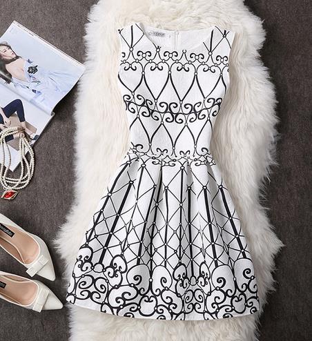 New A-Line dress for Women teenagers butterfly print sleeveless Ladies princess party dress 12 - 20 years 2017 Women's dress