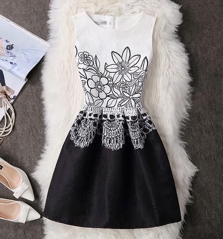 New A-Line dress for Women teenagers butterfly print sleeveless Ladies princess party dress 12 - 20 years 2017 Women's dress