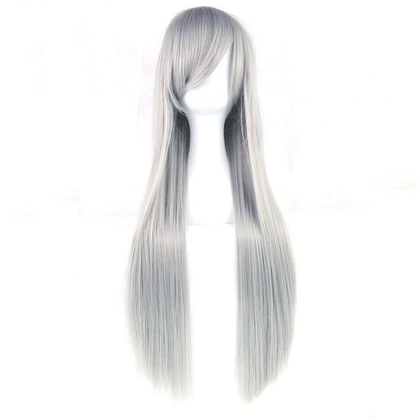 Soowee 24 Colors 80cm Long Women Wig Heat Resistant Pink Gray Straight Cosplay Wigs