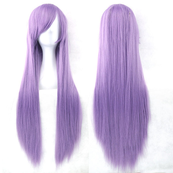 Soowee 24 Colors 80cm Long Women Wig Heat Resistant Pink Gray Straight Cosplay Wigs