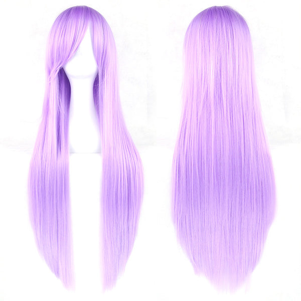 Soowee 24 Colors 80cm Long Women Wig Heat Resistant Pink Gray Straight Cosplay Wigs