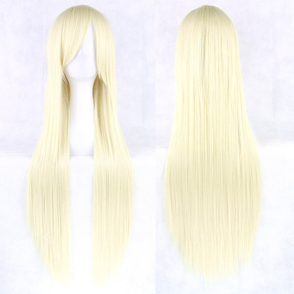Soowee 24 Colors 80cm Long Women Wig Heat Resistant Pink Gray Straight Cosplay Wigs