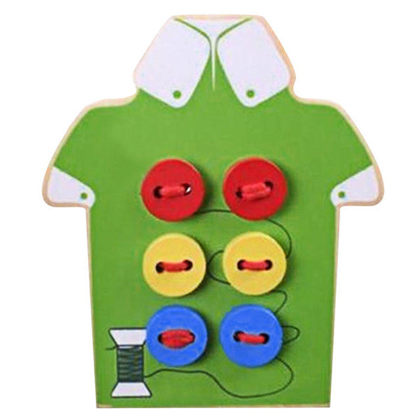 Montessori Kids Educational Toys Children Beads Lacing Board Wooden Toys Sew On Button Early Education Teaching Aids Puzzles