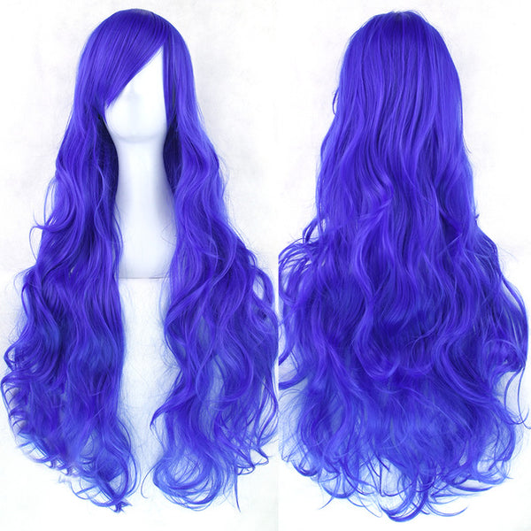 Soowee 20 Colors Long Women Wigs Heat Resistant White Blonde Purple Wavy Cosplay Wig