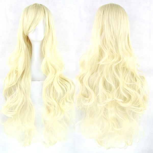 Soowee 20 Colors Long Women Wigs Heat Resistant White Blonde Purple Wavy Cosplay Wig