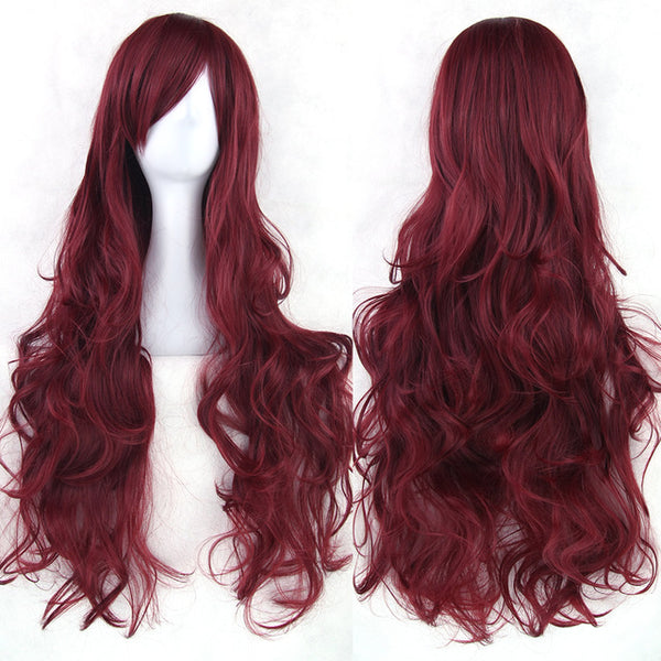 Soowee 20 Colors Long Women Wigs Heat Resistant White Blonde Purple Wavy Cosplay Wig