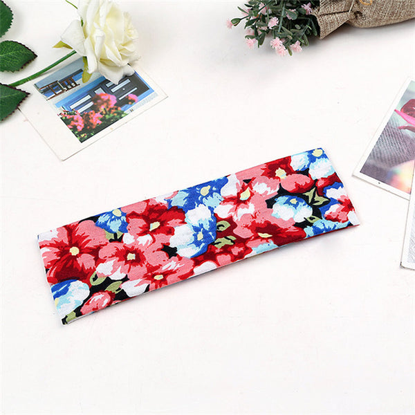 Fashion Women Elastic Headband Floral Head Wrap Girl Turban Hair Accessories Retro Party Apparel Hair Bands 2017