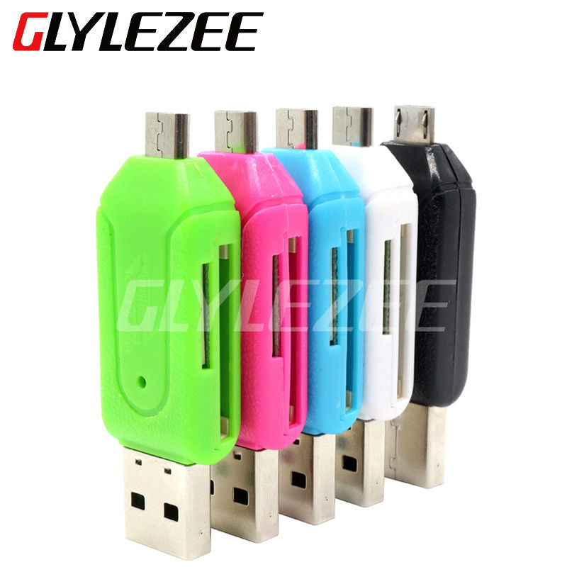 SR 2 in 1 USB OTG Card Reader Universal Micro USB OTG TF/SD Card Reader Phone Extension Headers Micro USB OTG Adapter