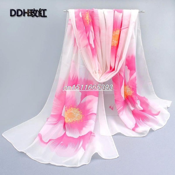 Wholesale 10 colors 2017 new fashion chiffon scarf polyester print autumn summer Pattern silk scarves shawl women