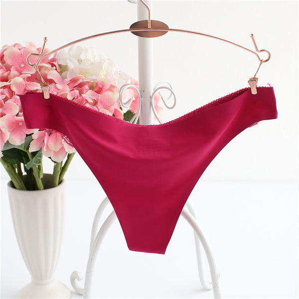 Plue Size Sexy G String Women Lace M L XL Briefs Satin Underwear Fashion Panties Thong