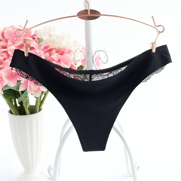 Plue Size Sexy G String Women Lace M L XL Briefs Satin Underwear Fashion Panties Thong