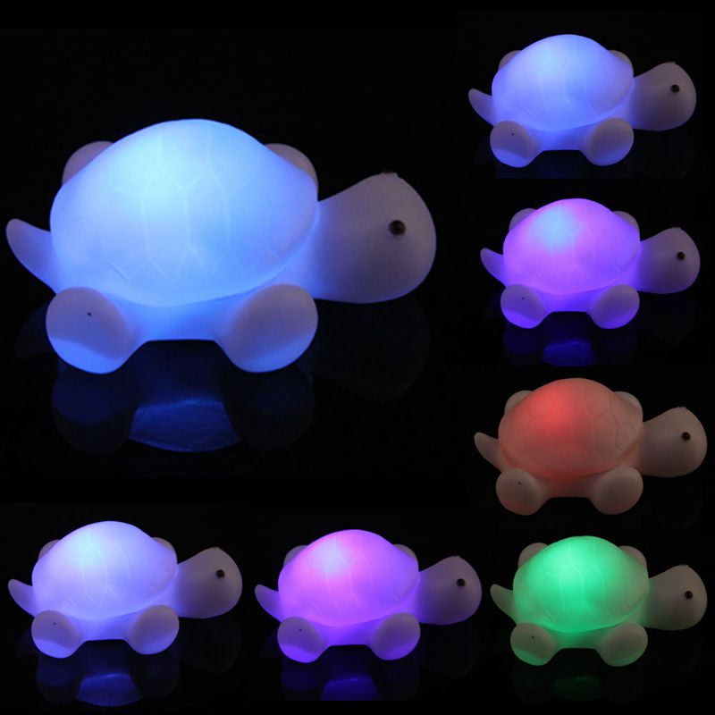 1 Pc New Turtle LED 7 Colours Night Light Lamp Party Christmas Decoration Colorful Baby Kids Flashing Light Up Toy Gift