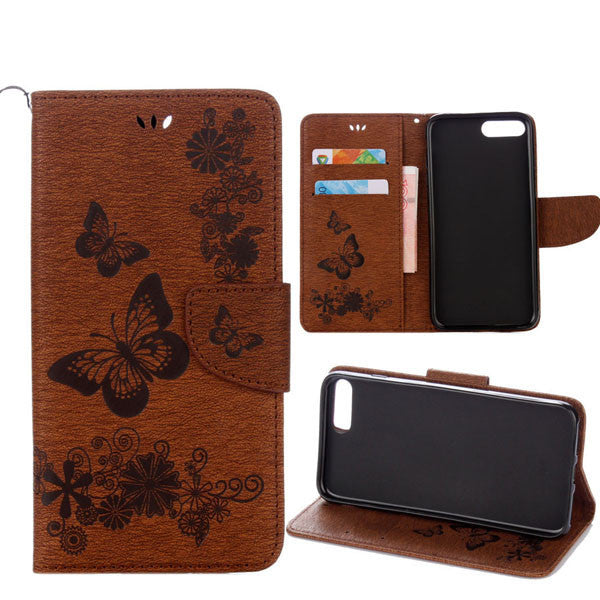 Fashion Butterfly Flower Leather Flip For iphone 7 6 6S Plus SE 5 5S Case Stand Wallet Cover for Samsung Galaxy S7 S6 edge Shell