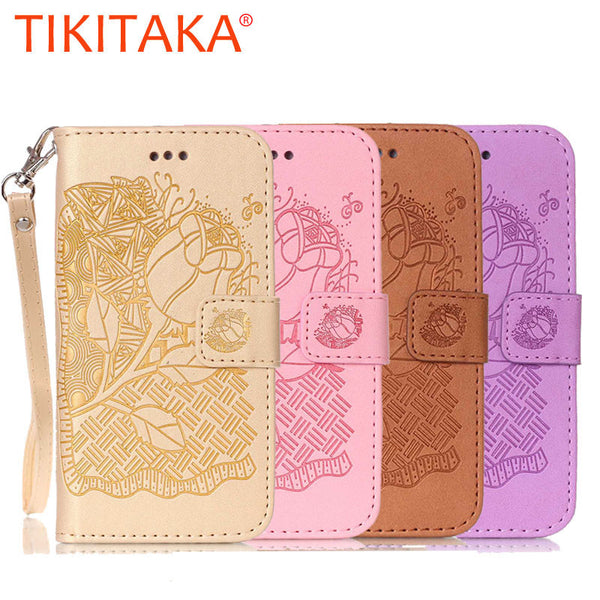 3D Embossing Flower Wallet Leather Flip Case For Apple iphone 7 6 6s Plus SE 5 5s Cover Coque Fundas Multi-functional Phone Bags