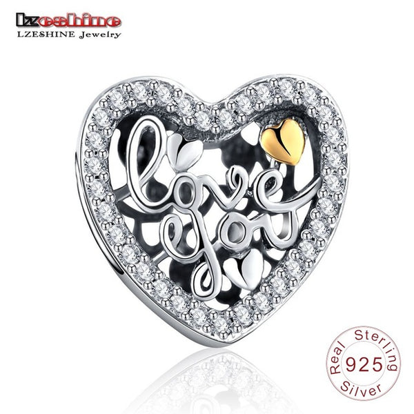 LZESHINE Charm Bead 100% Authentic 925 Sterling Silver Bead Fit Pandora Original Bracelet Women Jewelry PSMB0014