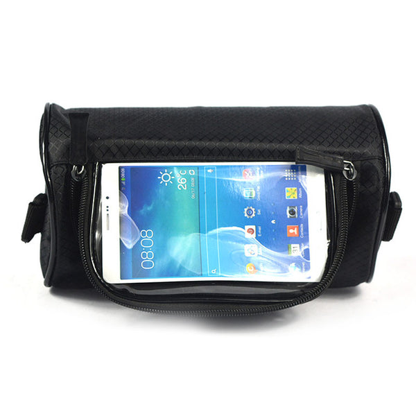 Waterproof Mountain Bike Bicycle Bags Panniers Touch Screen Cycling Phone Bag Case Road Bike Front Tube Handlebar Cylinder Bag