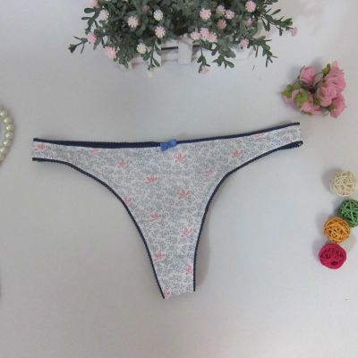 Voplidia Underwear Women 2017 Sexy Panties Thongs And G Strings Cotton Female Sexy Floral Print Lingerie G String Panty PM502