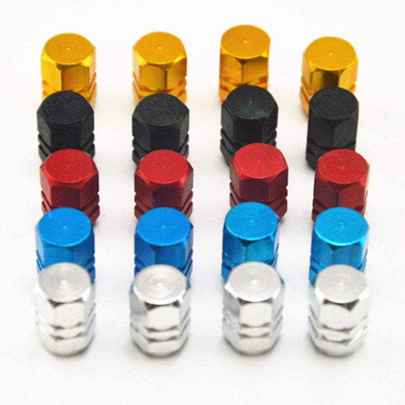 4pcs Universal Aluminum Car Tyre Air Valve Caps Bicycle Tire Valve Cap Car Wheel Styling Round Red Black Blue Silver Gold