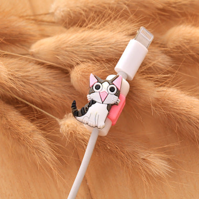 Cute Kawaii Lovely Cartoon Cable Protector USB Cable Winder Cover Case Shell For IPhone 5 5s 6 6s 7s plus cable Protect decor