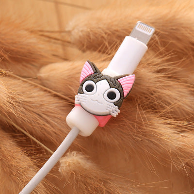 Cute Kawaii Lovely Cartoon Cable Protector USB Cable Winder Cover Case Shell For IPhone 5 5s 6 6s 7s plus cable Protect decor