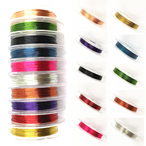 LNRRABC New 1 Roll 0.3mm Sturdy Alloy Copper Wire DIY Beading Wire Jewelry Making Cord/String 10 Colors